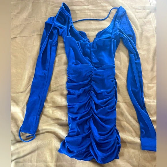 Vibrant Blue Long Sleeve Dress - Picture 4 of 5
